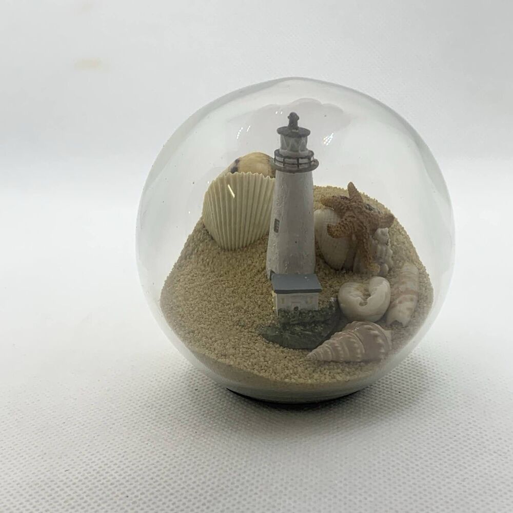 Dune Design Studios Lighthouse  Spheres Glass Ball Paperweight Orlando Fla.